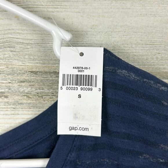 GAP Womens Small Navy Blue Stripe Soft Short Sleeve Lightweight T-Shirt Top NEW - Picture 5 of 6